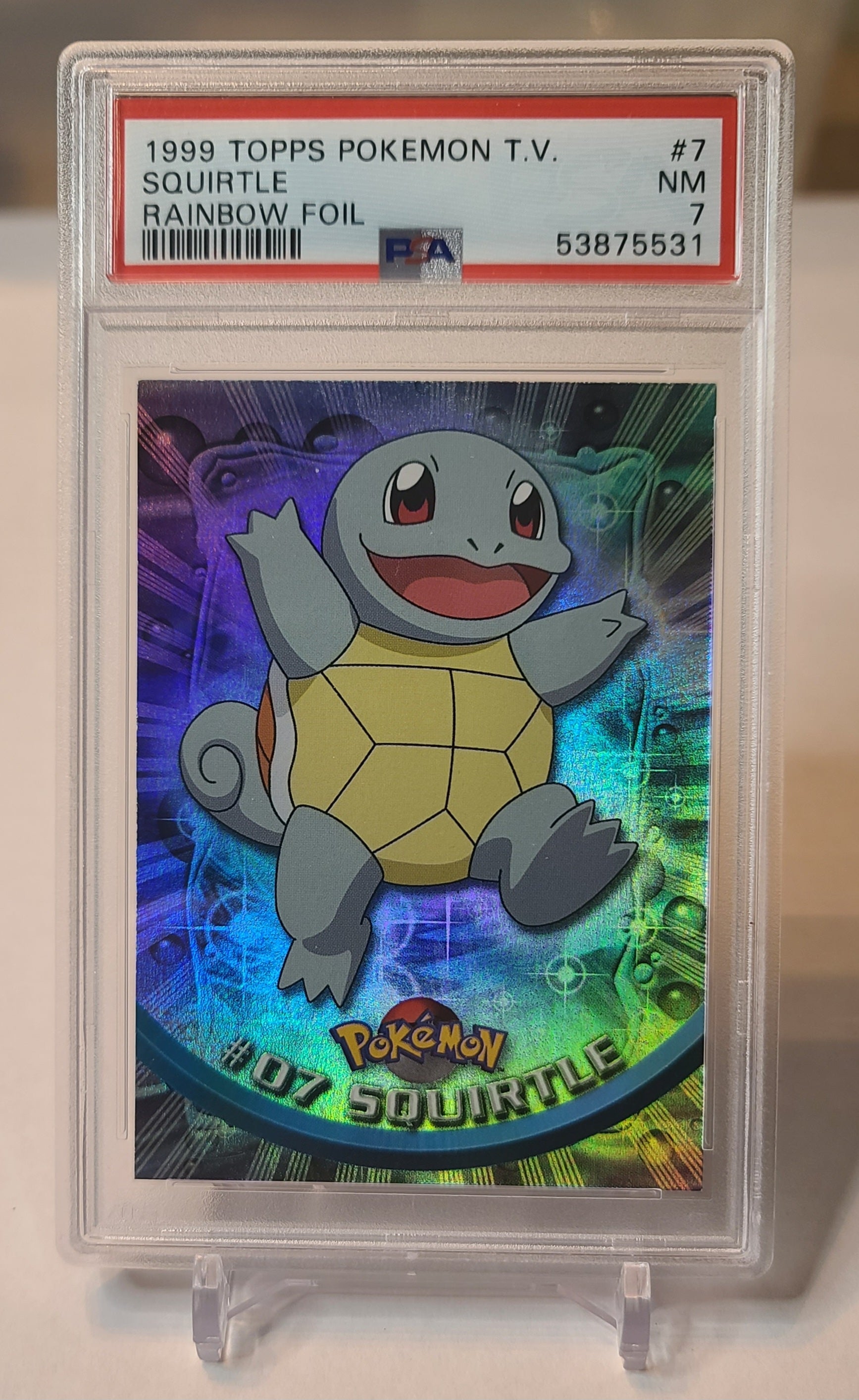 Squirtle #7 – Topps Chrome Series 1 – Rainbow Foil – Rare – Pokemon Card