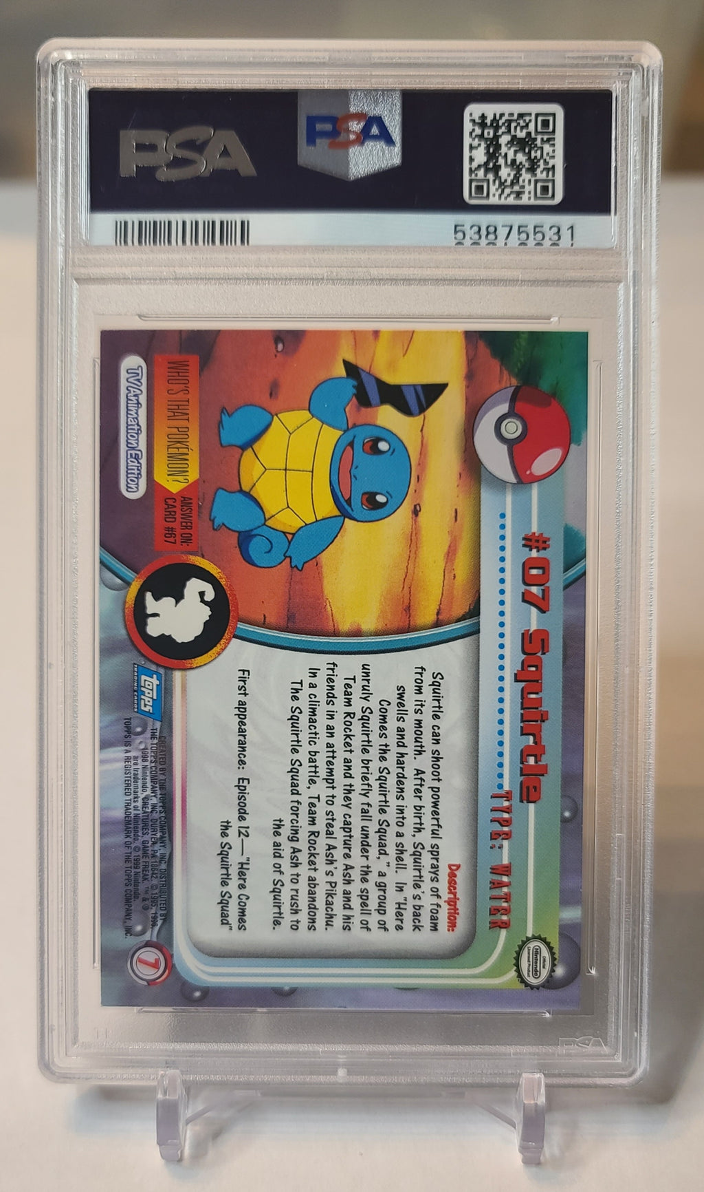 Squirtle #7 – Topps Chrome Series 1 – Rainbow Foil – Rare – Pokemon Card