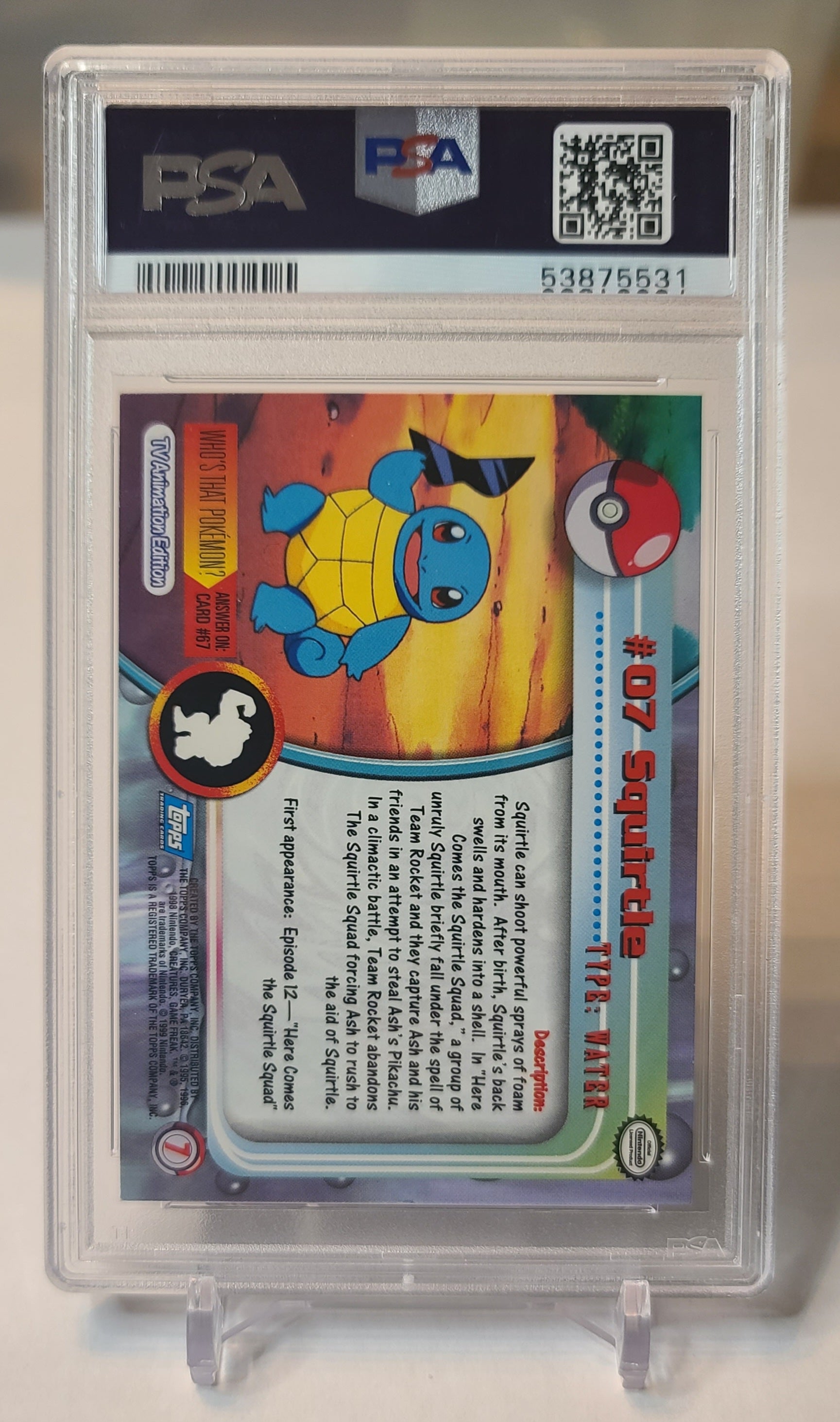 Squirtle #7 – Topps Chrome Series 1 – Rainbow Foil – Rare – Pokemon Card
