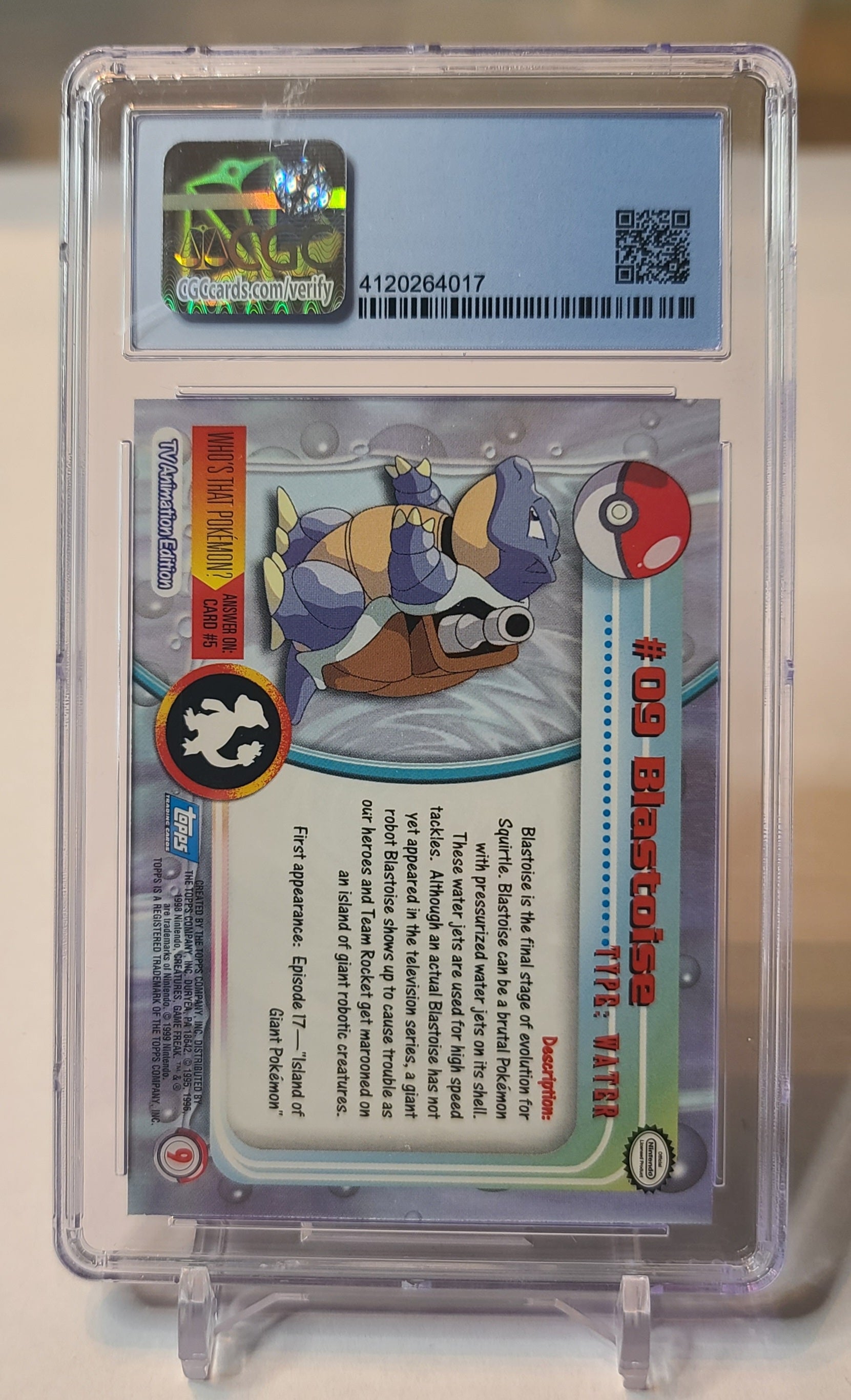 Blastoise #9 – Topps Chrome Series 1 – Rare – CGC 8
