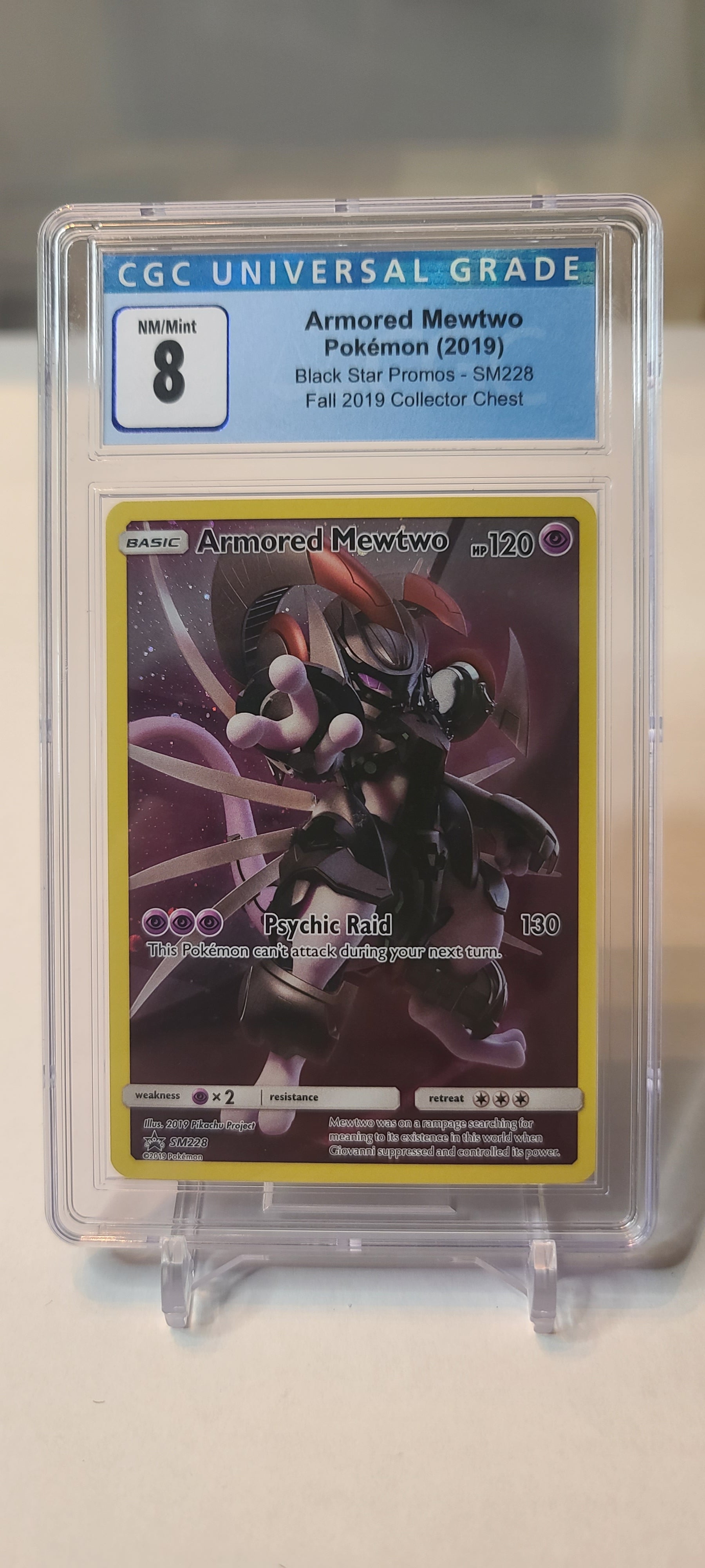 Armored Mewtwo – SM228 Sun & Moon Promo – Pokemon Card – CGC 8.0 – Holo Rare