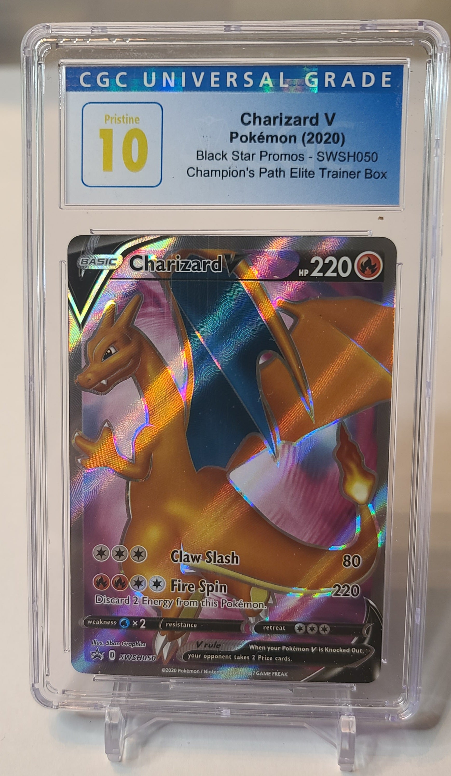 Charizard V – SWSH050 Sword & Shield Promo – Pokemon Card – CGC Pristine 10