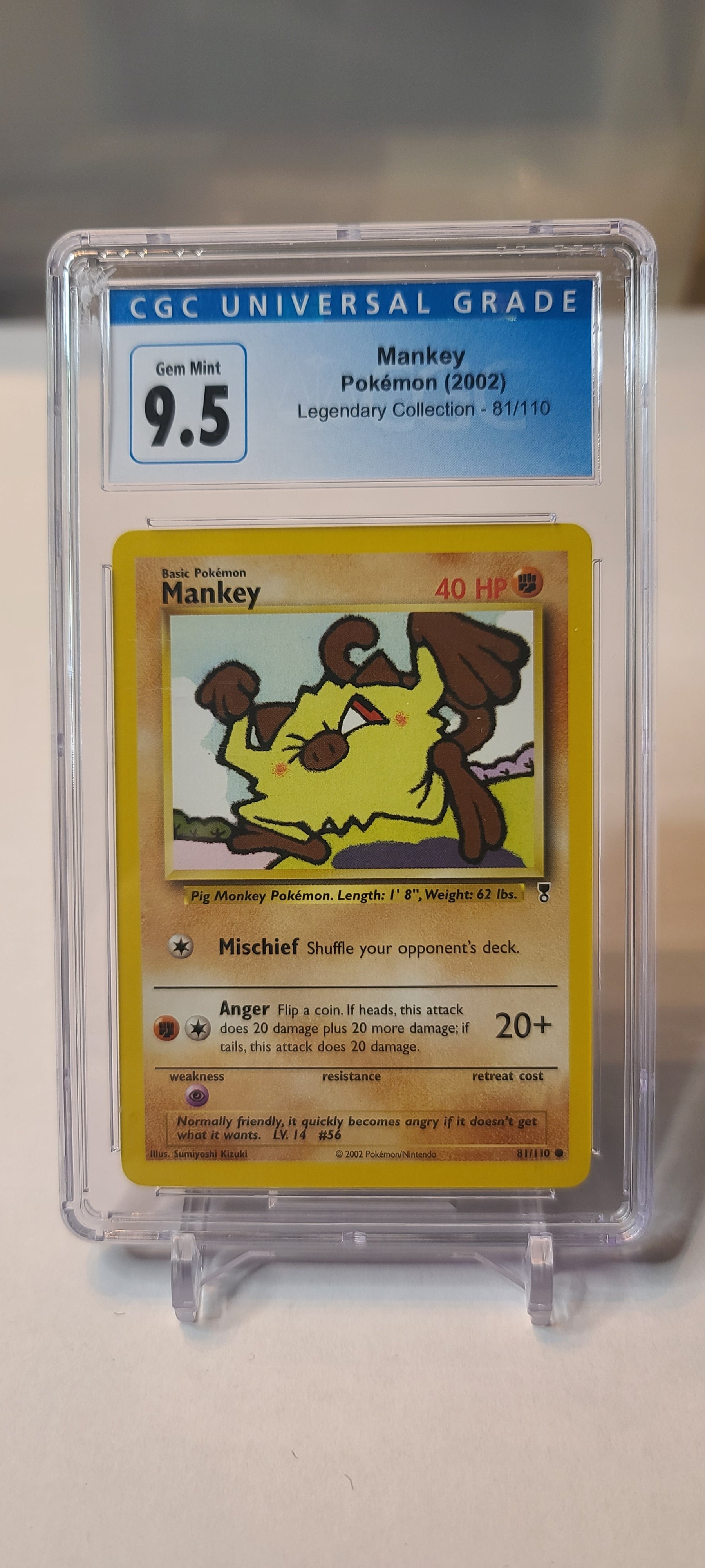 Mankey – Legendary Collection #81 – Pokemon Card – CGC 9.5 Gem Mint