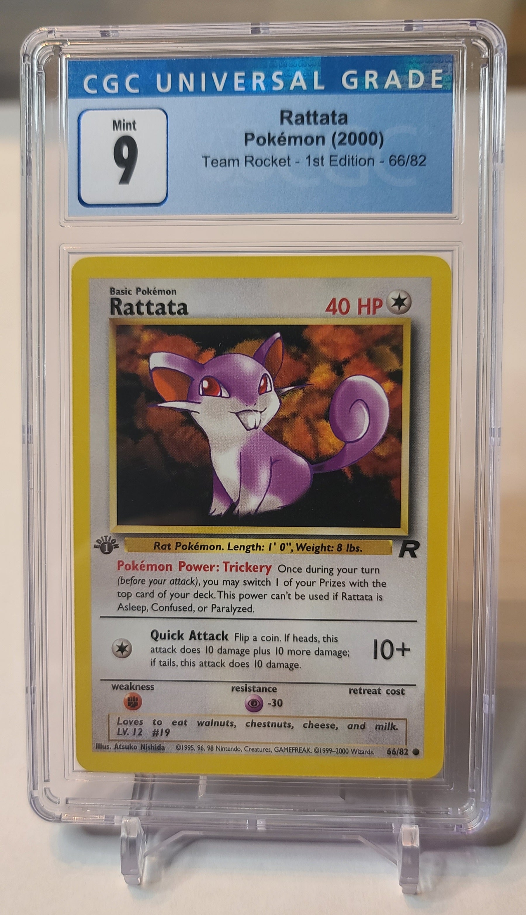 Rattata – Team Rocket #66 – Pokemon Card – CGC 9.0 Mint