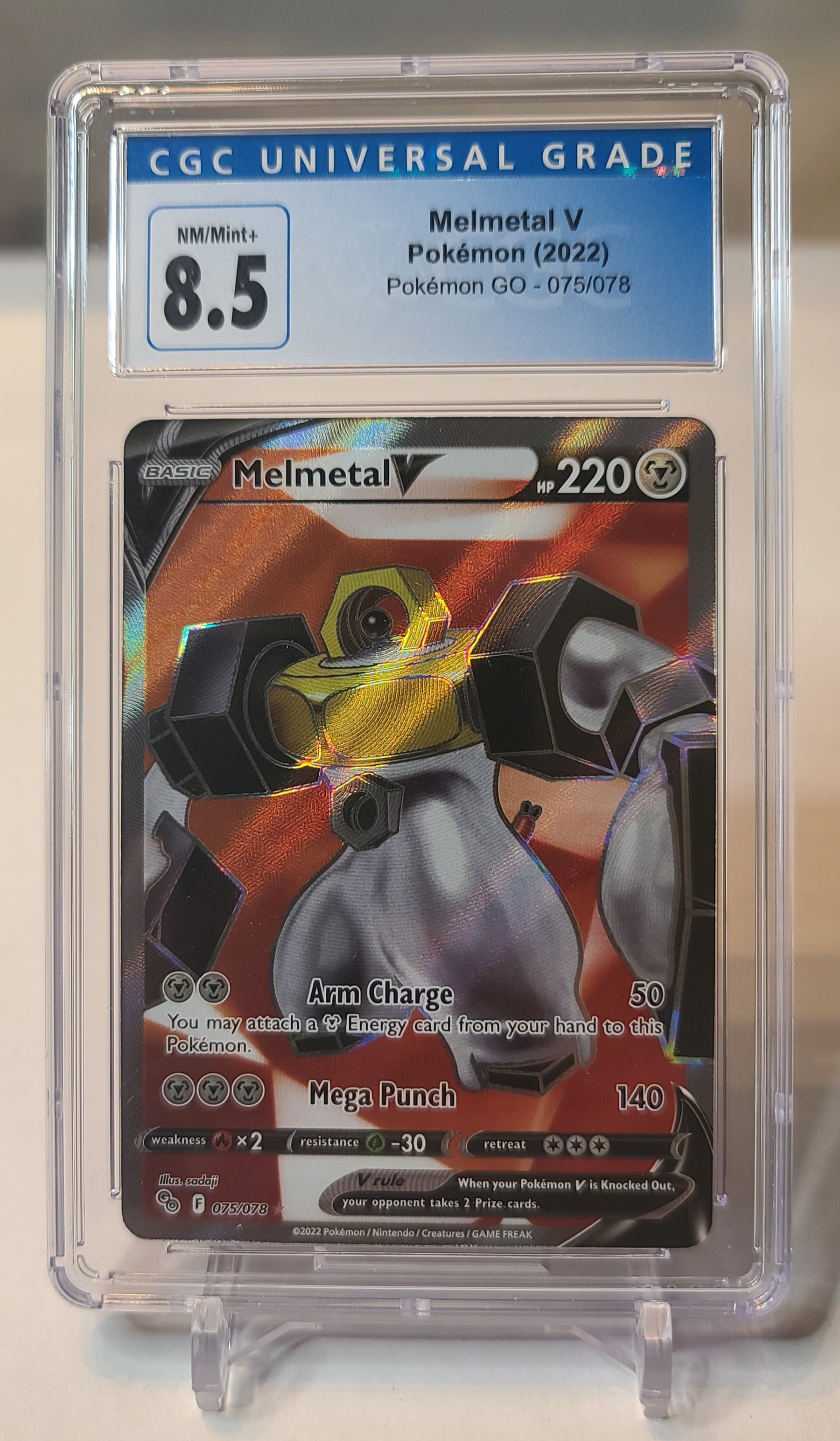 Melmetal V (Full Art) – Pokemon GO #075/078 – Pokemon Card – Ultra Rare – CGC 8.5 Near Mint