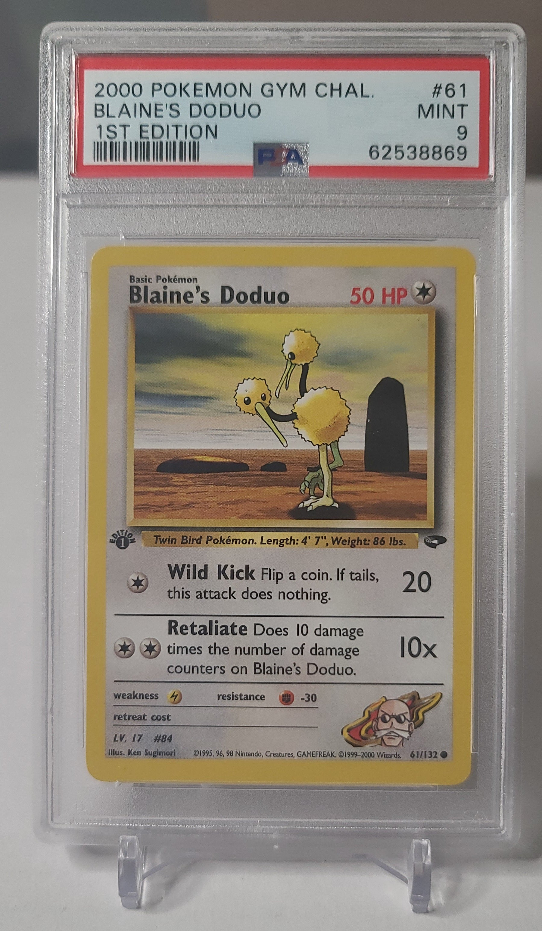 Blaine's Doduo – PSA 9 Graded Pokémon Card (Gym Challenge • Common • #61)