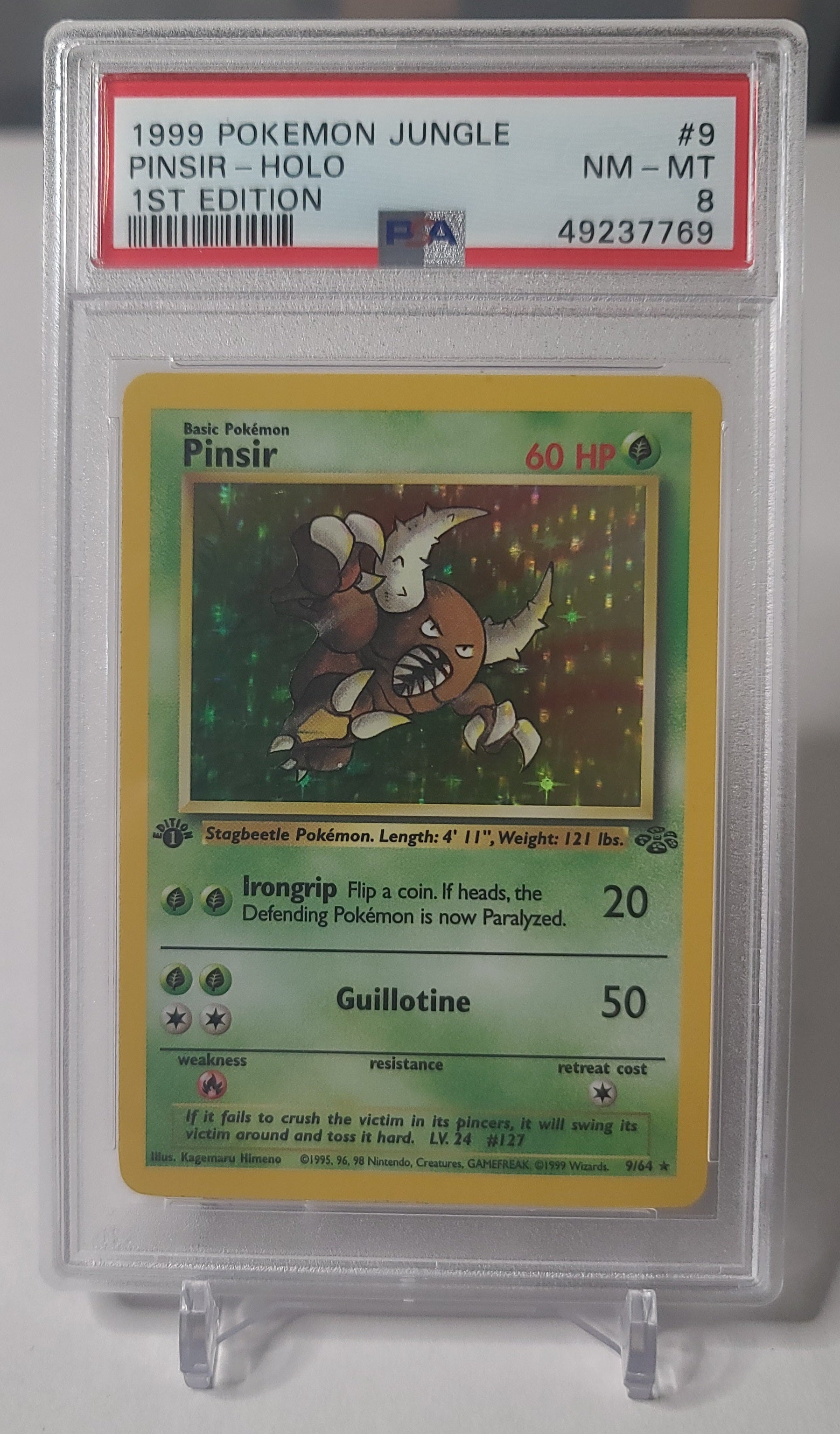 Pinsir #9 – Holo Rare 1st Ed – Jungle Set – PSA 8  Vintage Pokémon Card (WOTC)