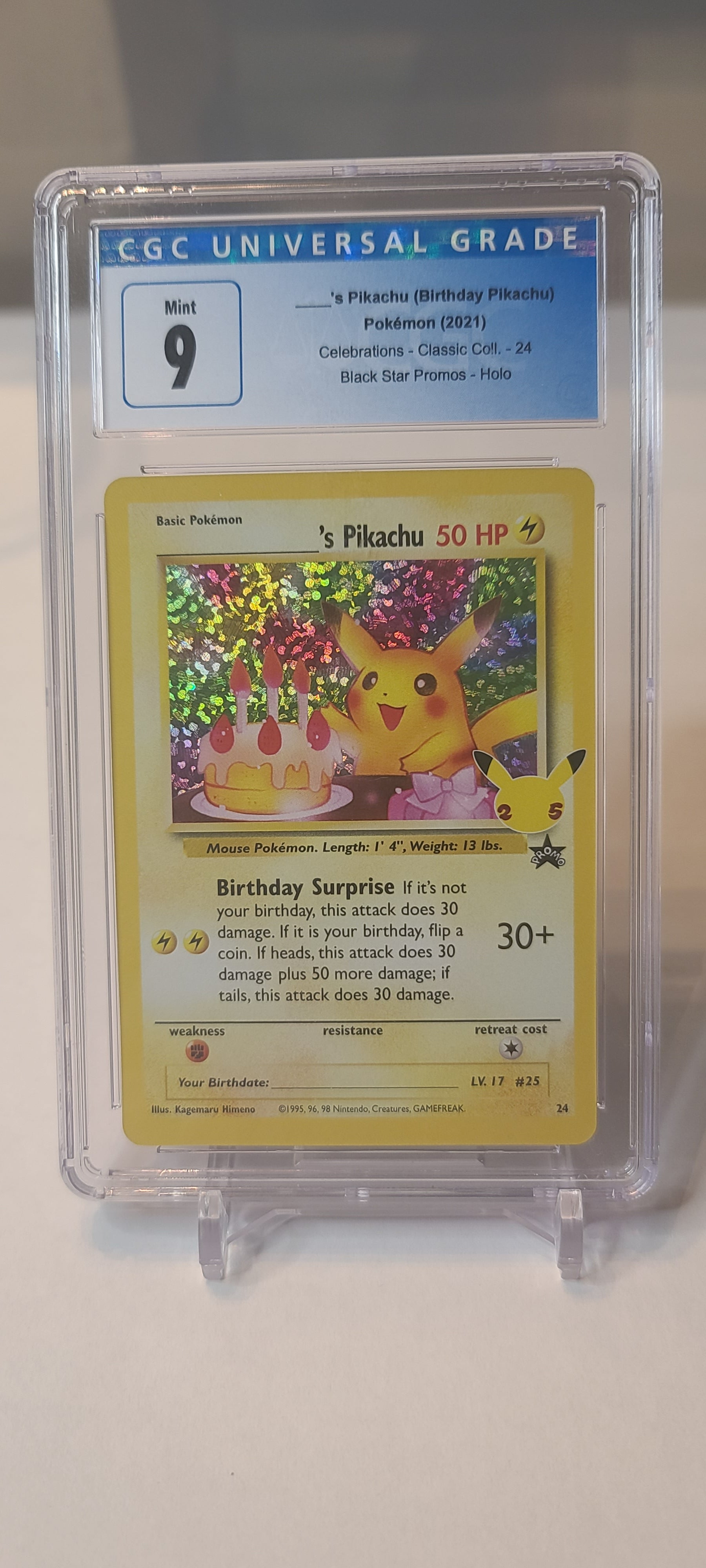 Pikachu – Pokémon Celebrations Classic Collection - CGC 9 -  24/53 Vintage Card