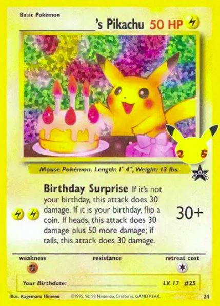 Pikachu – Pokémon Celebrations Classic Collection - CGC 9 -  24/53 Vintage Card