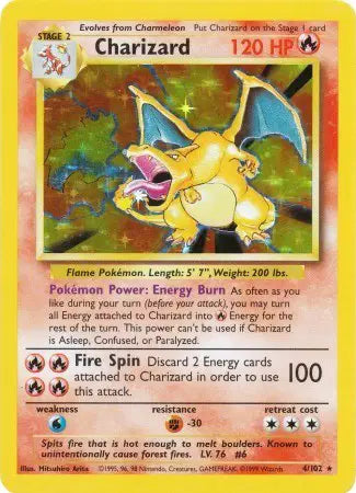 Charizard #4 – Base Set (Unlimited) – Holo Rare – PSA 4