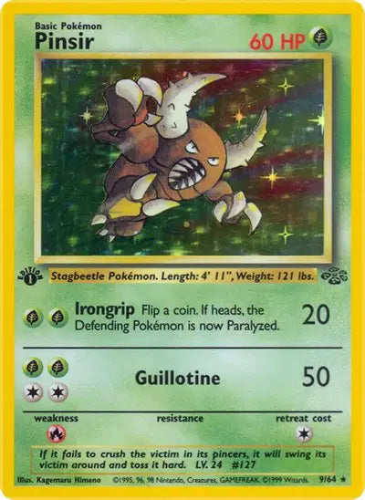 Pinsir #9 – Holo Rare 1st Ed – Jungle Set – PSA 8  Vintage Pokémon Card (WOTC)