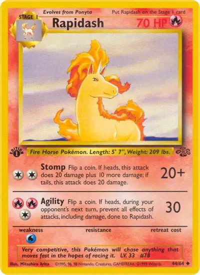 Rapidash – CGC 9 – Pokémon Jungle • Uncommon • No. 44 (English)