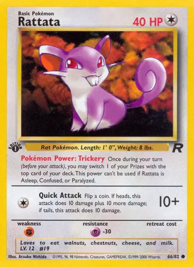 Rattata – Team Rocket #66 – Pokemon Card – CGC 9.0 Mint